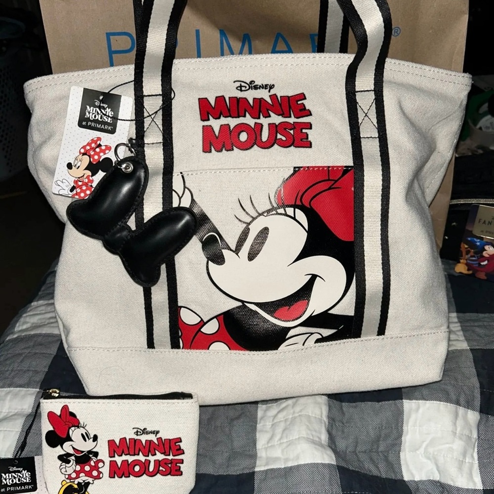 NWT Primark Minnie Mouse Shopper Canvas tote plus Coin Purse